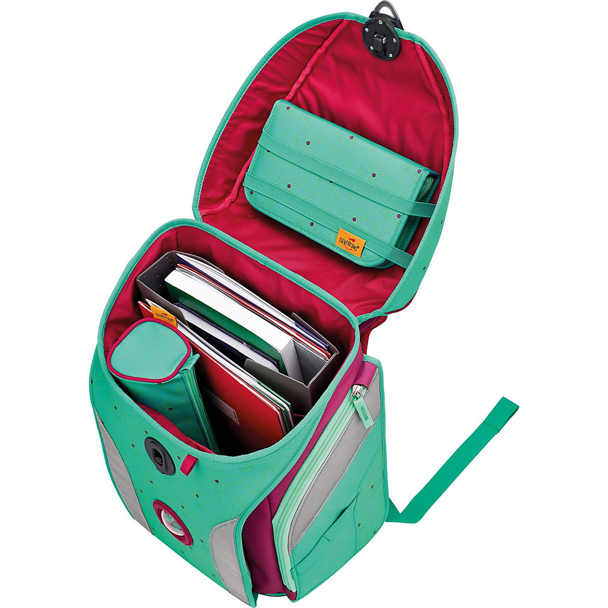 Schulrucksackset ErgoFlex MAX Peppermint Pony, 5-tlg., inkl. Wechselbuttons (2023)