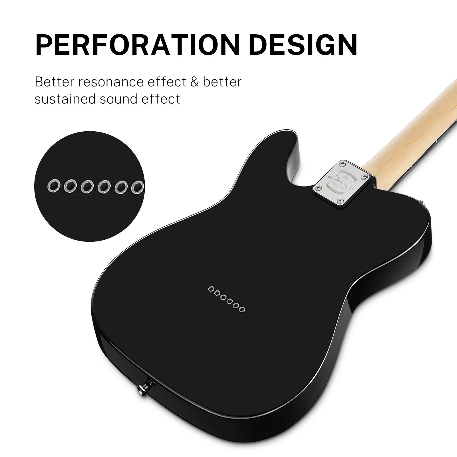 Donner E-Gitarre E-Gitarren Elektro-Akustisch TC E Gitarren Set volle Größe DTC-100, Perforiertes, Festkörper,TC-Stil