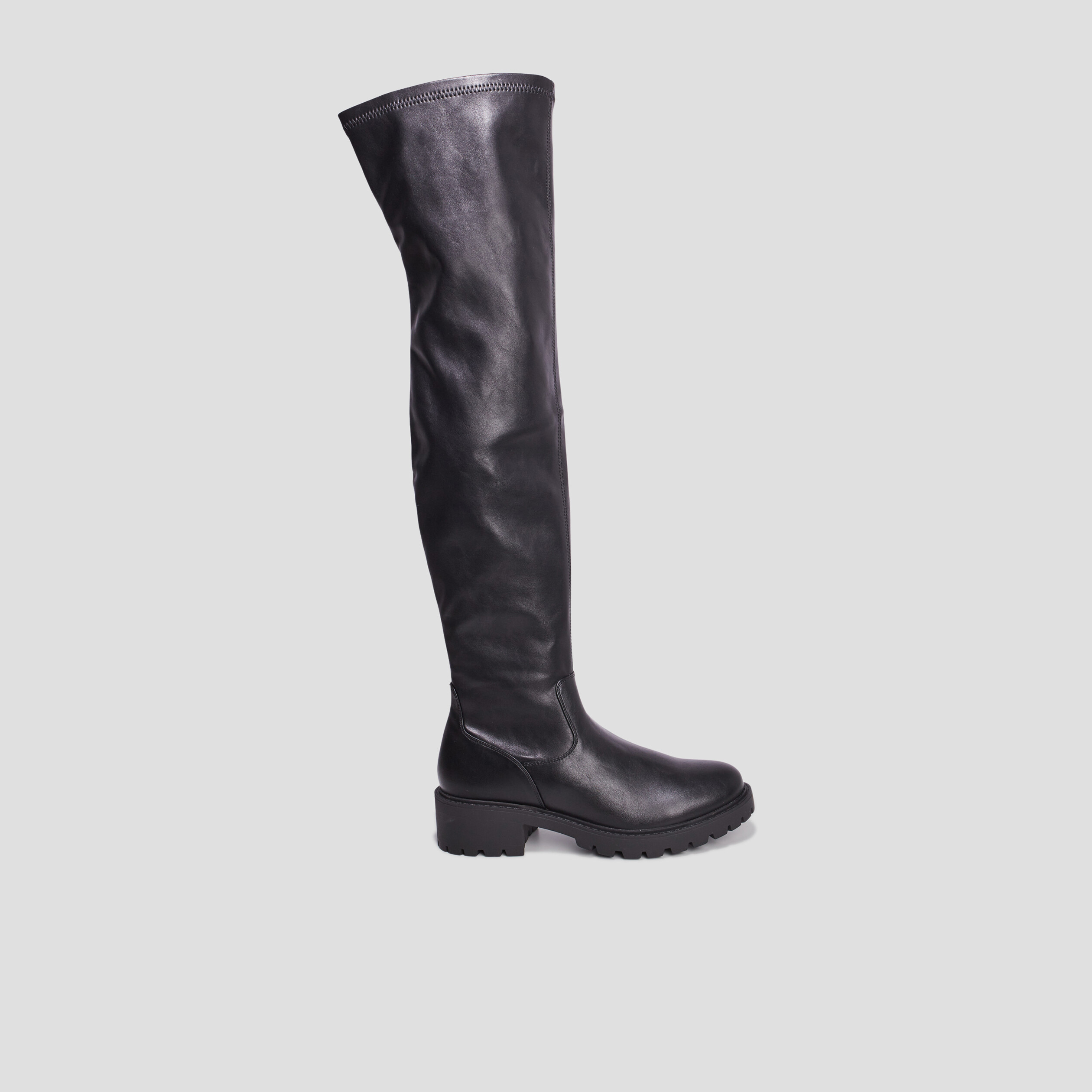 Bottes cuissardes semelle chunky noir femme | La Halle