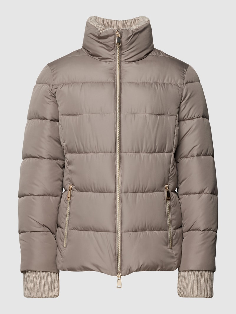 Steppjacke mit Zweiwege-Reißverschluss in taupe