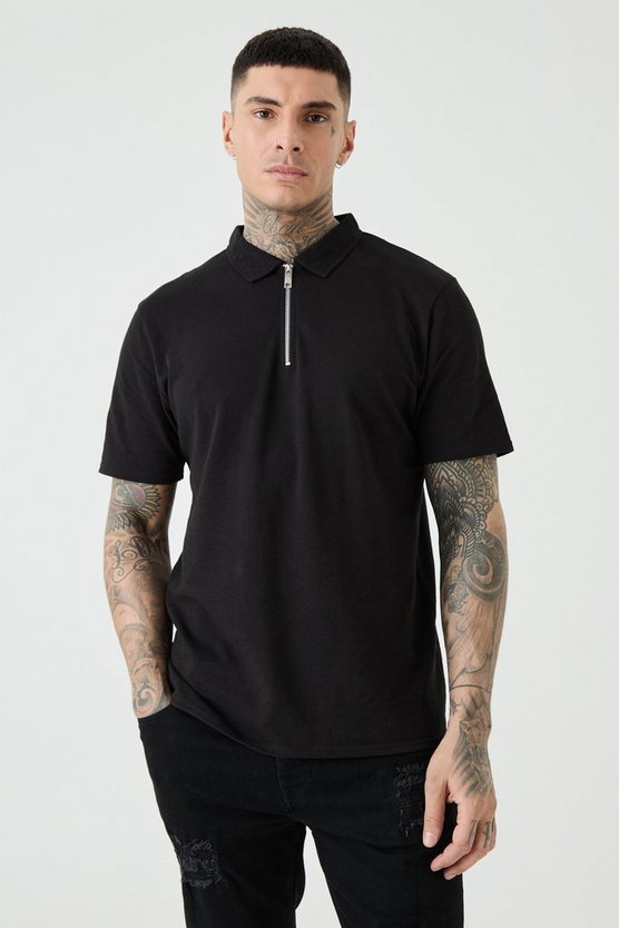 Tall Pique Poloshirt mit 1/4 Reißverschluss