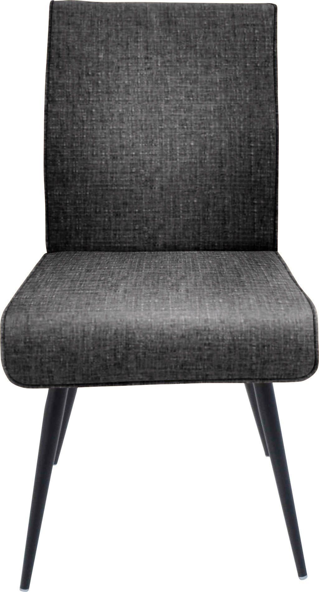 K+W Komfort & Wohnen 4-Fußstuhl Giacomo I (1 St), 4- Fußstuhl mit umlaufenden 4mm Keder am Rücken und Sitz, Metallfüße