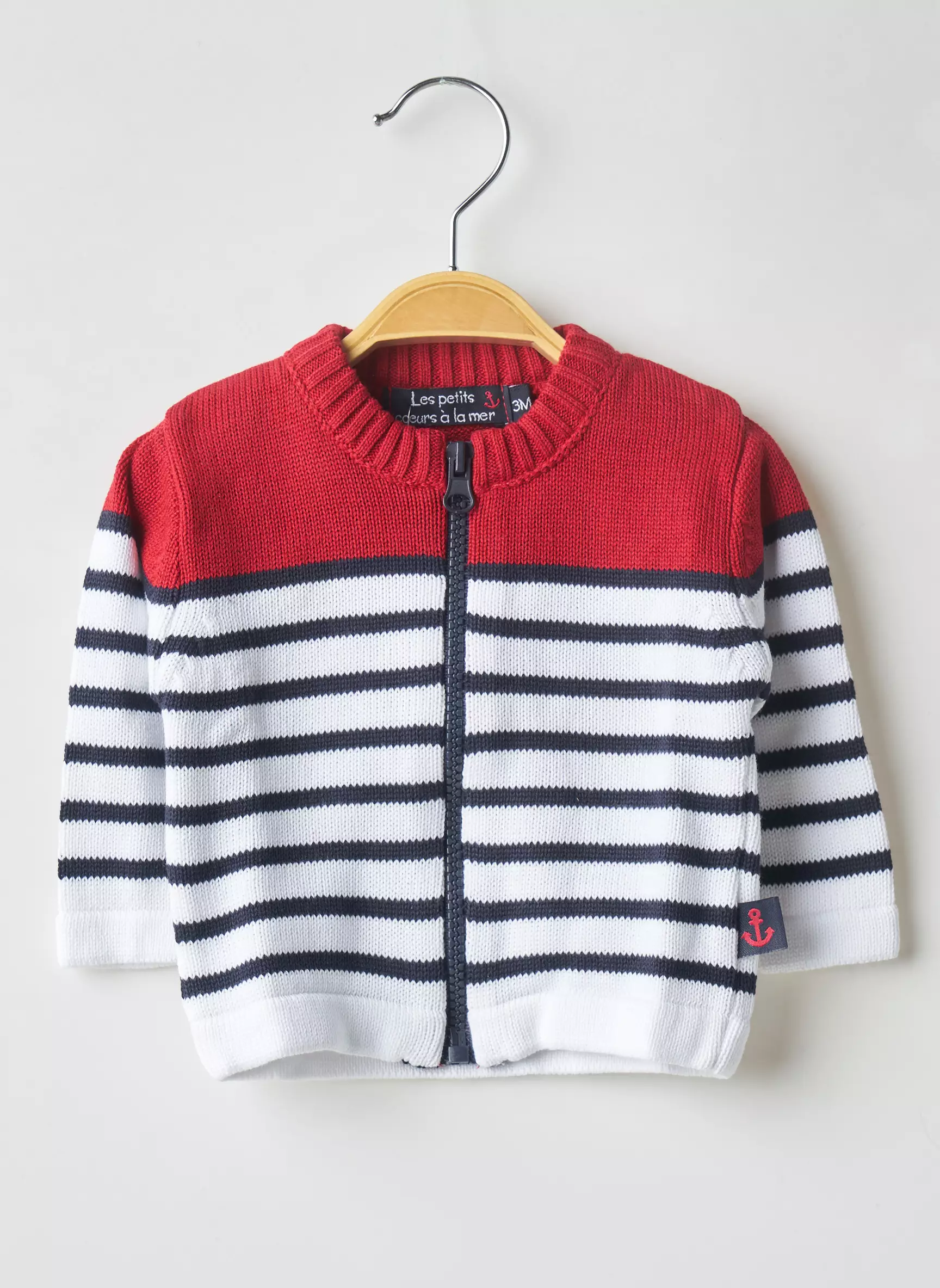 Les Petits Coeurs A La Mer Cardigans Garcon couleur blanc