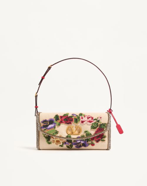 Bolsa de ombro pequena bordada Valentino Garavani Devain