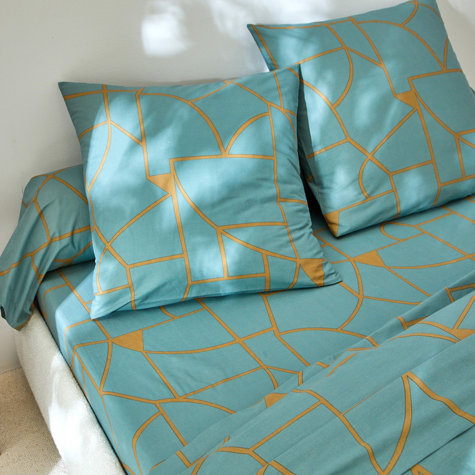Linge de lit Geoffroy en coton à motifs graphiques