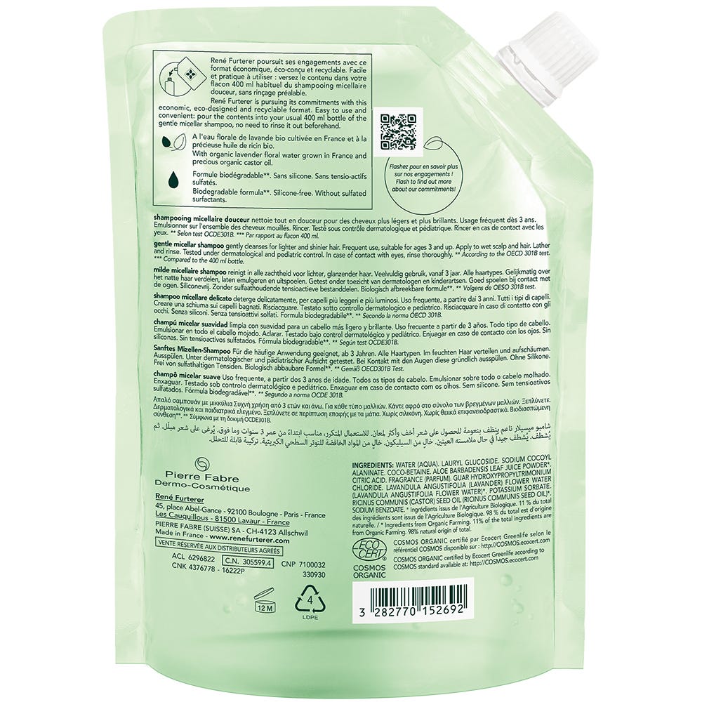 Rene Furterer Naturia Sanftes Mizellen-Shampoo 400 ml Refill