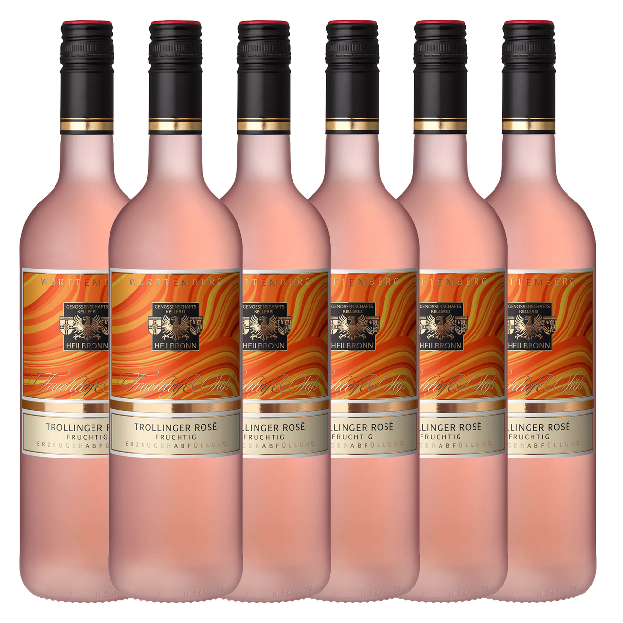 Württembergische WZG Heilbronner Trollinger Rosé Qualitätswein fruchtig & süß 6er Karton 0,75L