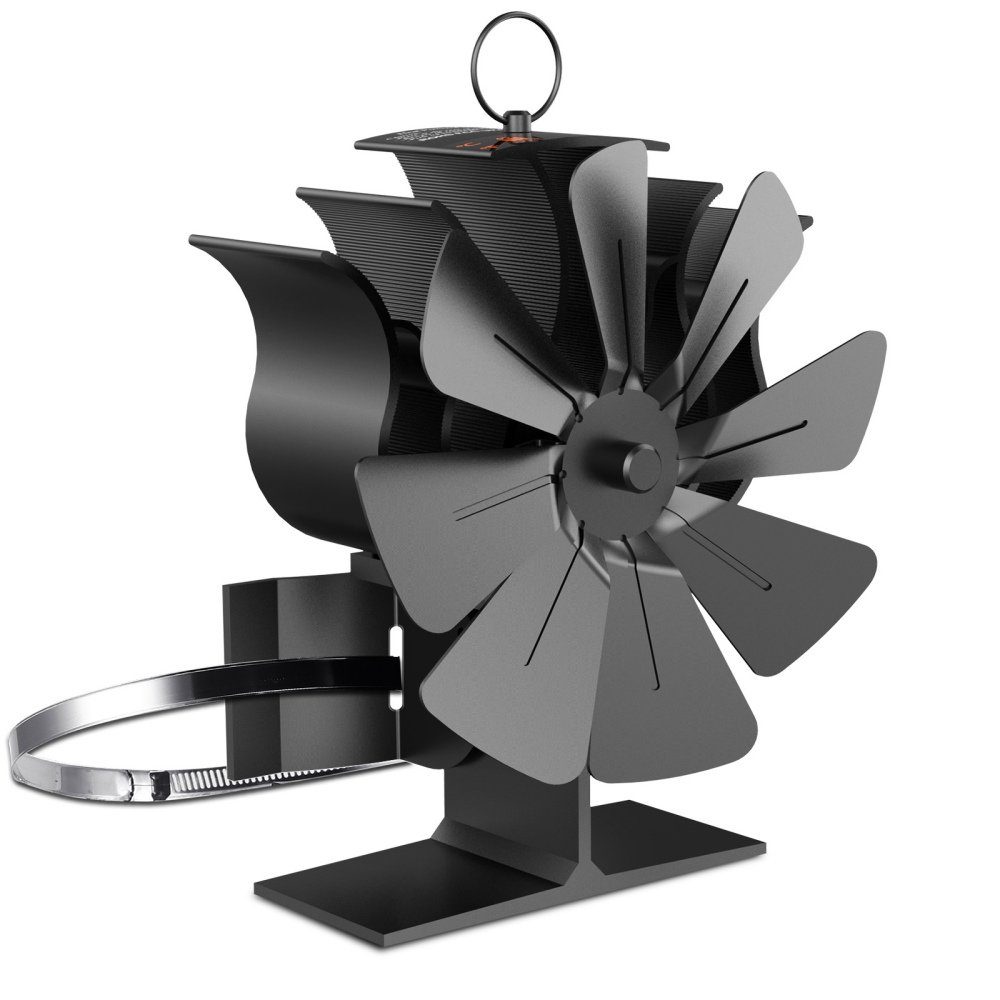 BlingBin Kaminventilator 8 Flügel Ofenventilator Kaminofen Ventilator Stromloser Lüfter Fan, 8 Flügeln