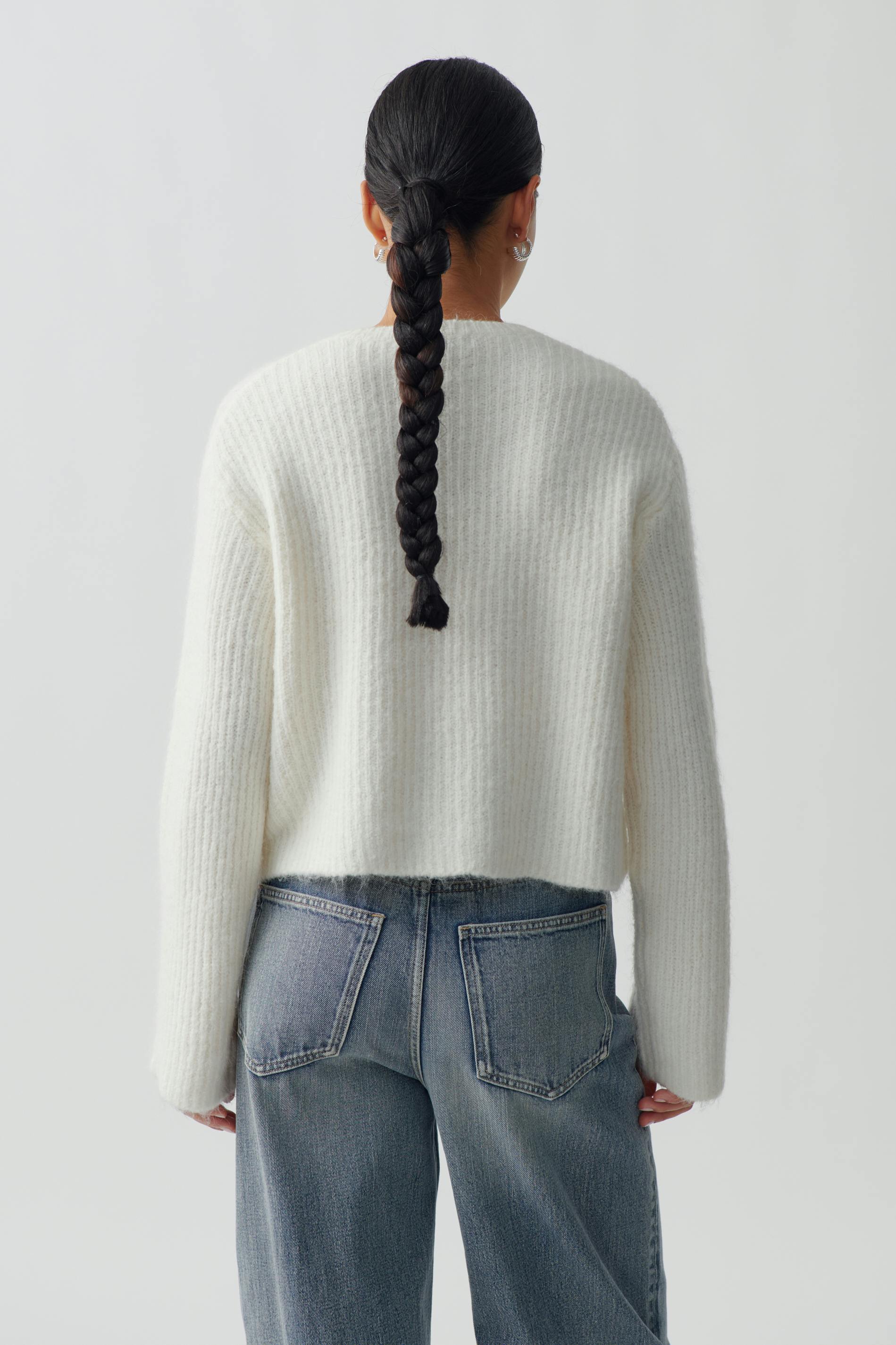 Knitted tie cardigan