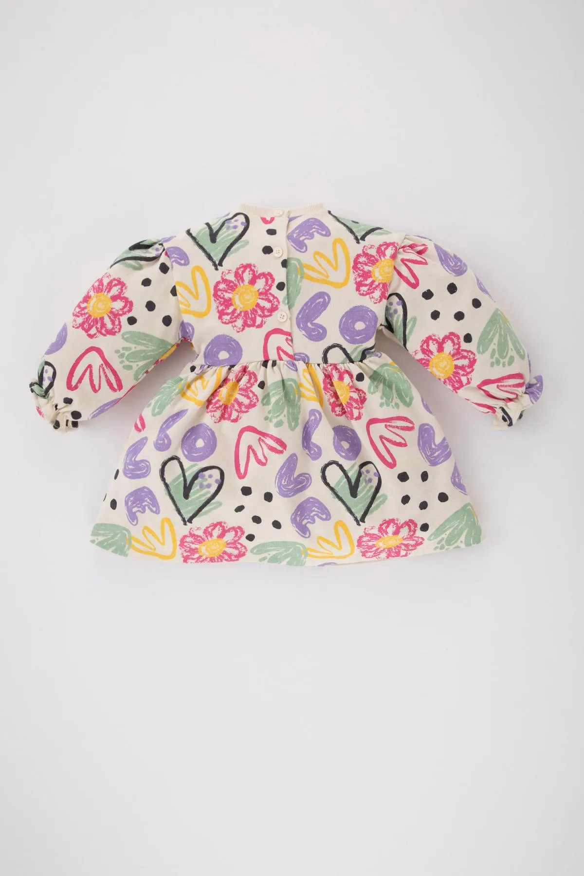 DeFacto  Langarmkleid mit Herzmuster für Babys, Mädchen, C0522a524sp