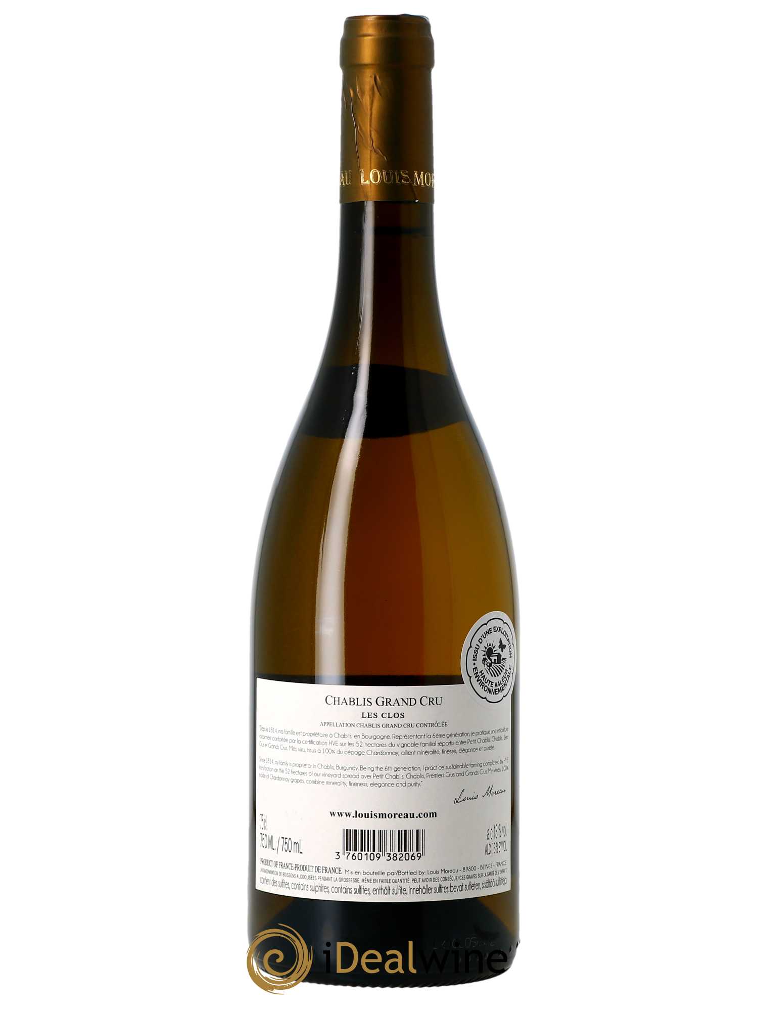 Chablis Grand Cru Les Clos Louis Moreau  2020 - Lot de 1 Bouteille