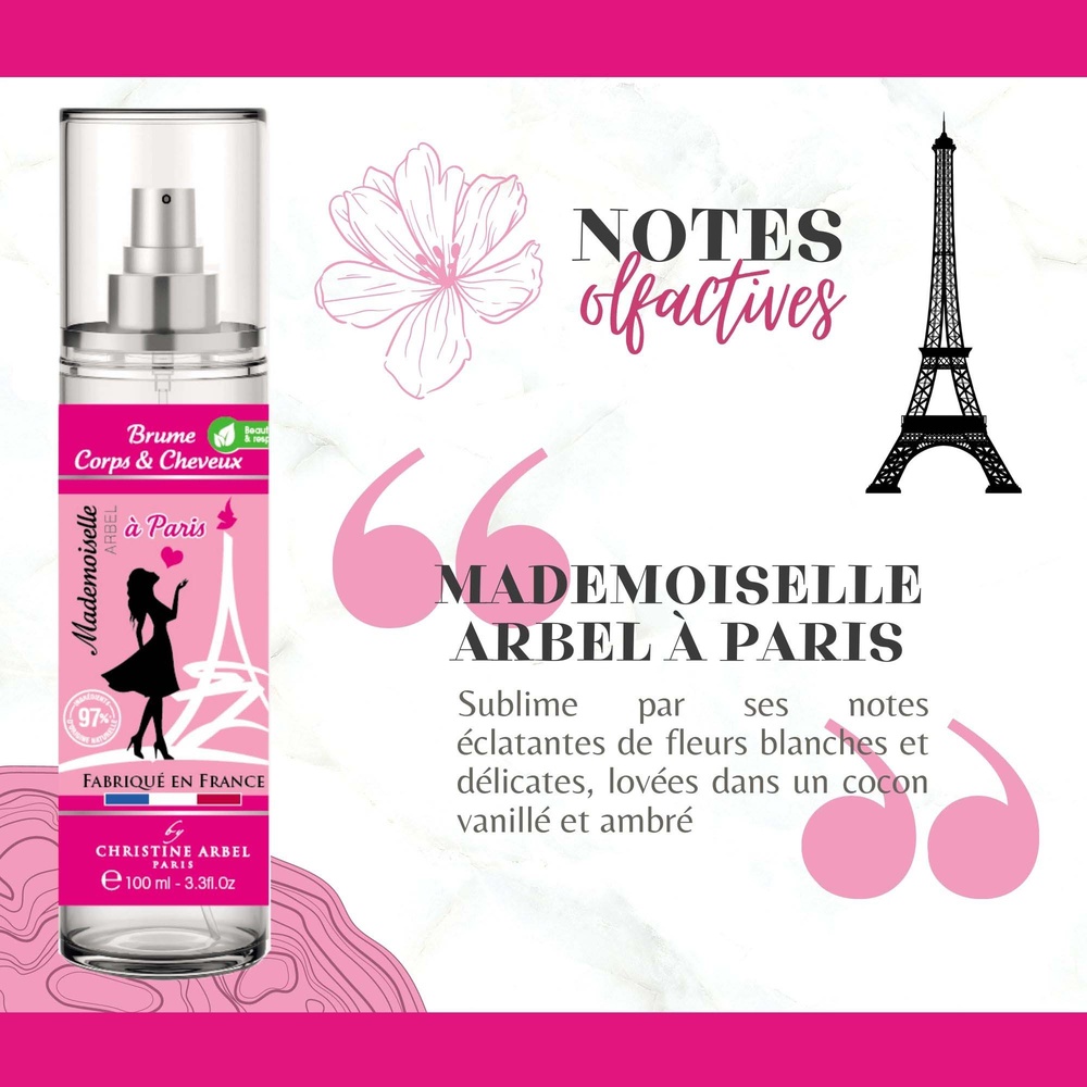 christine arbel Brume parfumée Mademoiselle Arbel à Paris 100 ml BRUME PARFUMEE