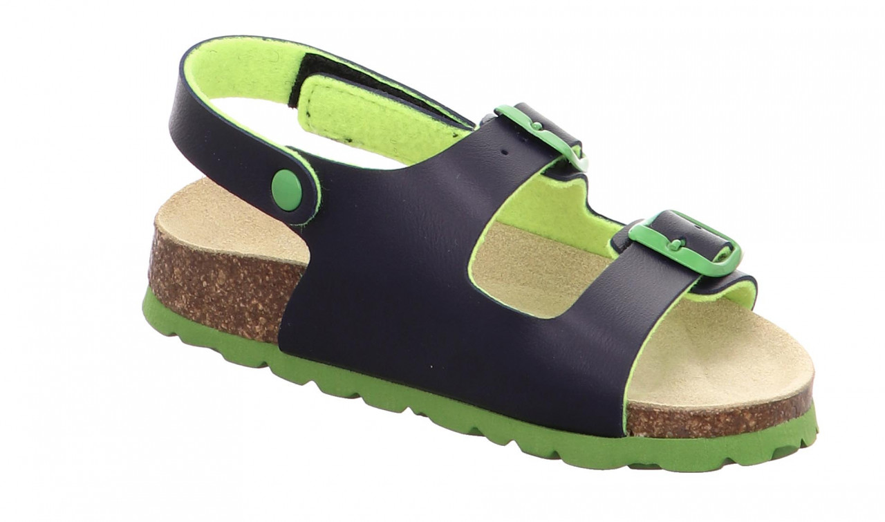 FUSSBETTPANTOFFEL - Blau/Grün Sandale mit Schnalle