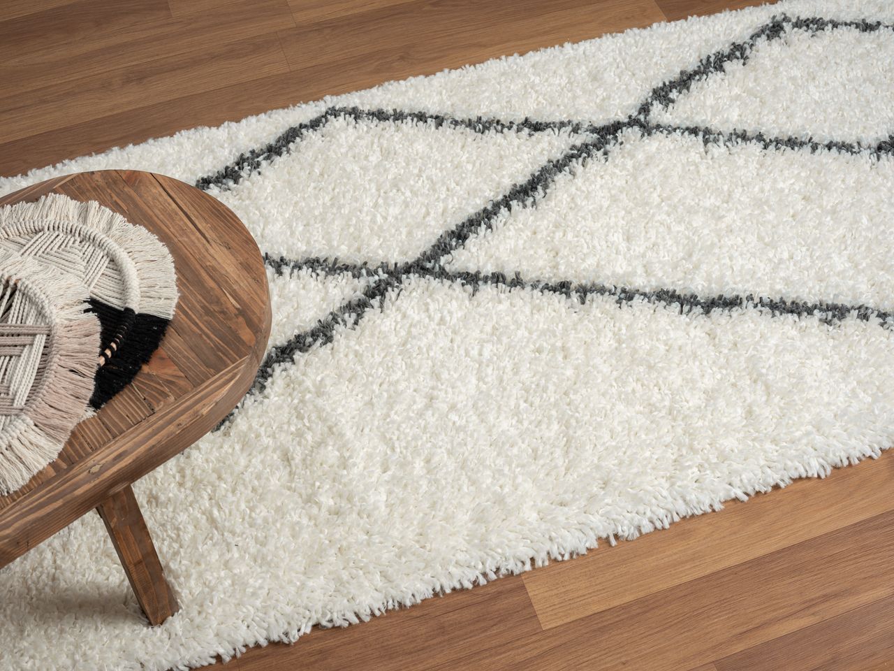 MyFlair Teppich Laure , 80cm x 200cm, Farbe Weiß, rechteckig, Florhöhe 37mm