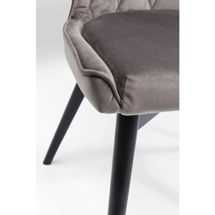 KARE Stuhl Black Marshall Velvet Grau