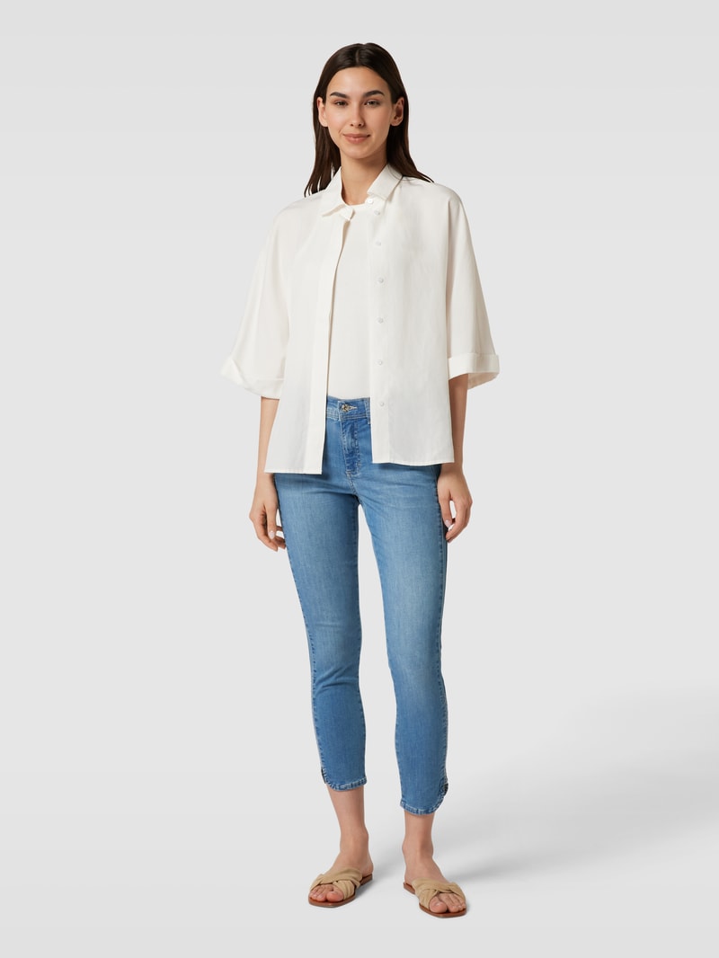 Jeans mit Label-Patch Modell 'ORNELLA' in blau