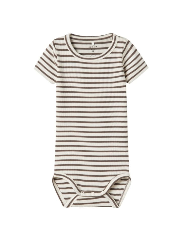 name it Rib Baby Body Kurzarm in Beige günstig kaufen