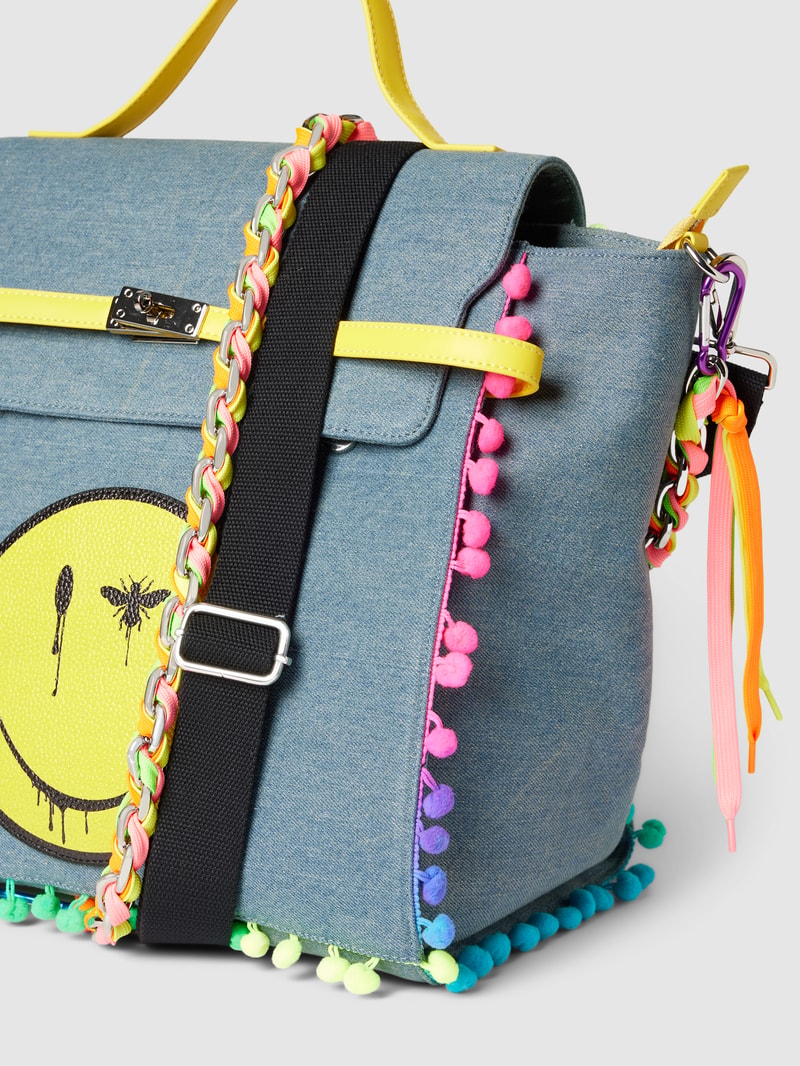Tote Bag mit Zierbesatz in jeans