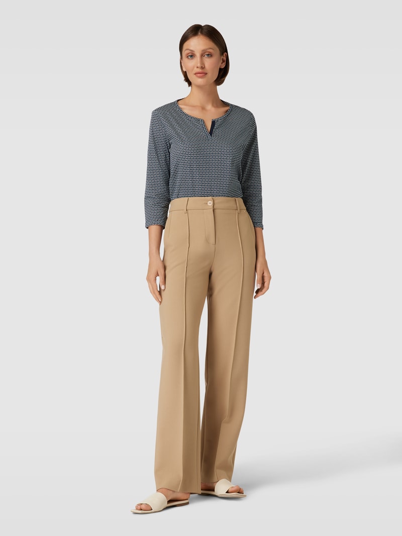 Blusenshirt mit Allover-Muster in marineblau