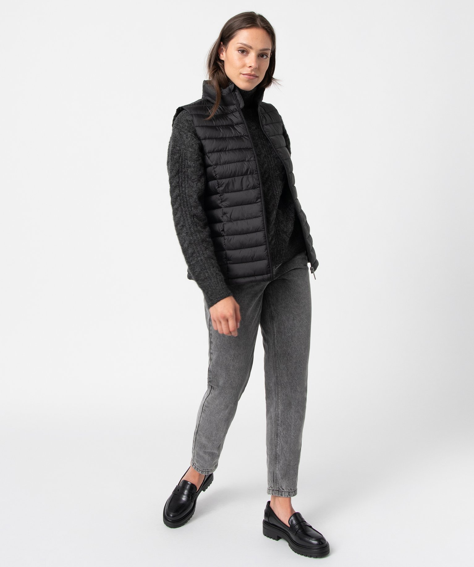 Doudoune sans manches avec col montant femme noir | GEMO