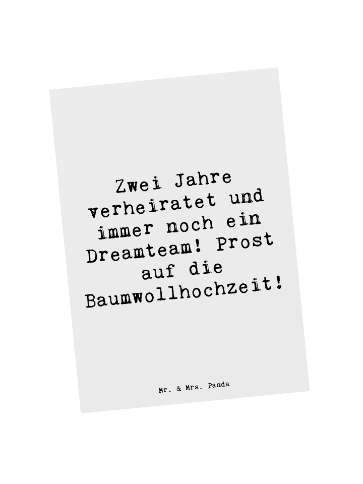 Mr. & Mrs. Panda Postkarte Spruch 2. Hochzeitstag Baumwollhochze... in Weiß günstig kaufen onesize