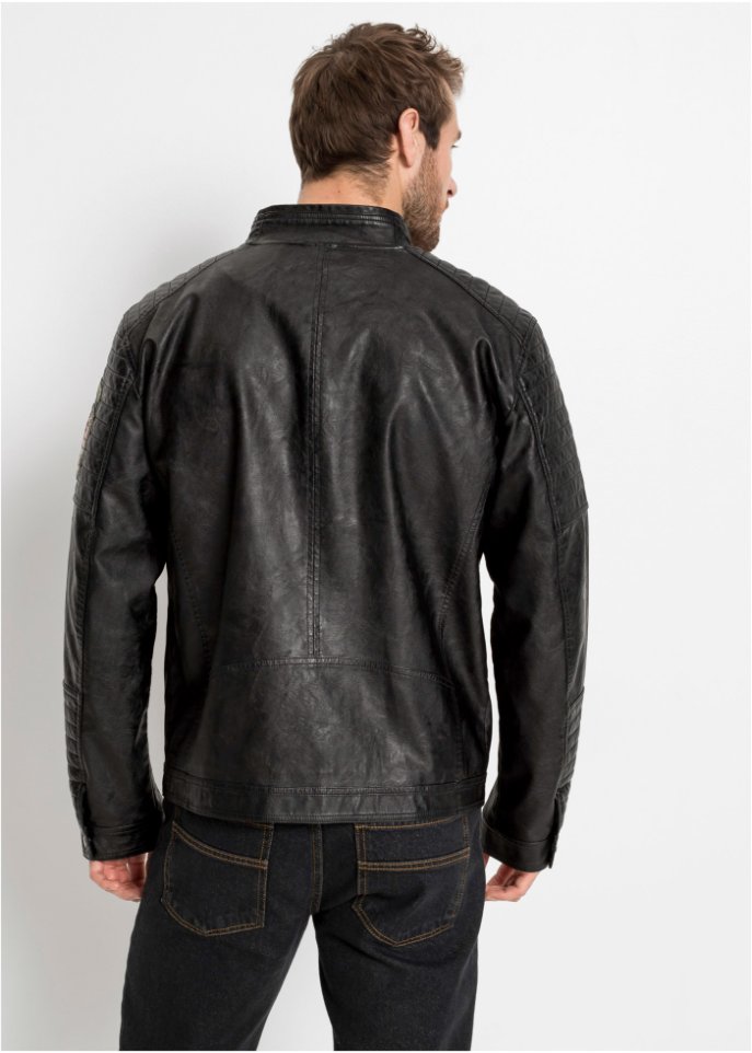 Lederimitat-Jacke