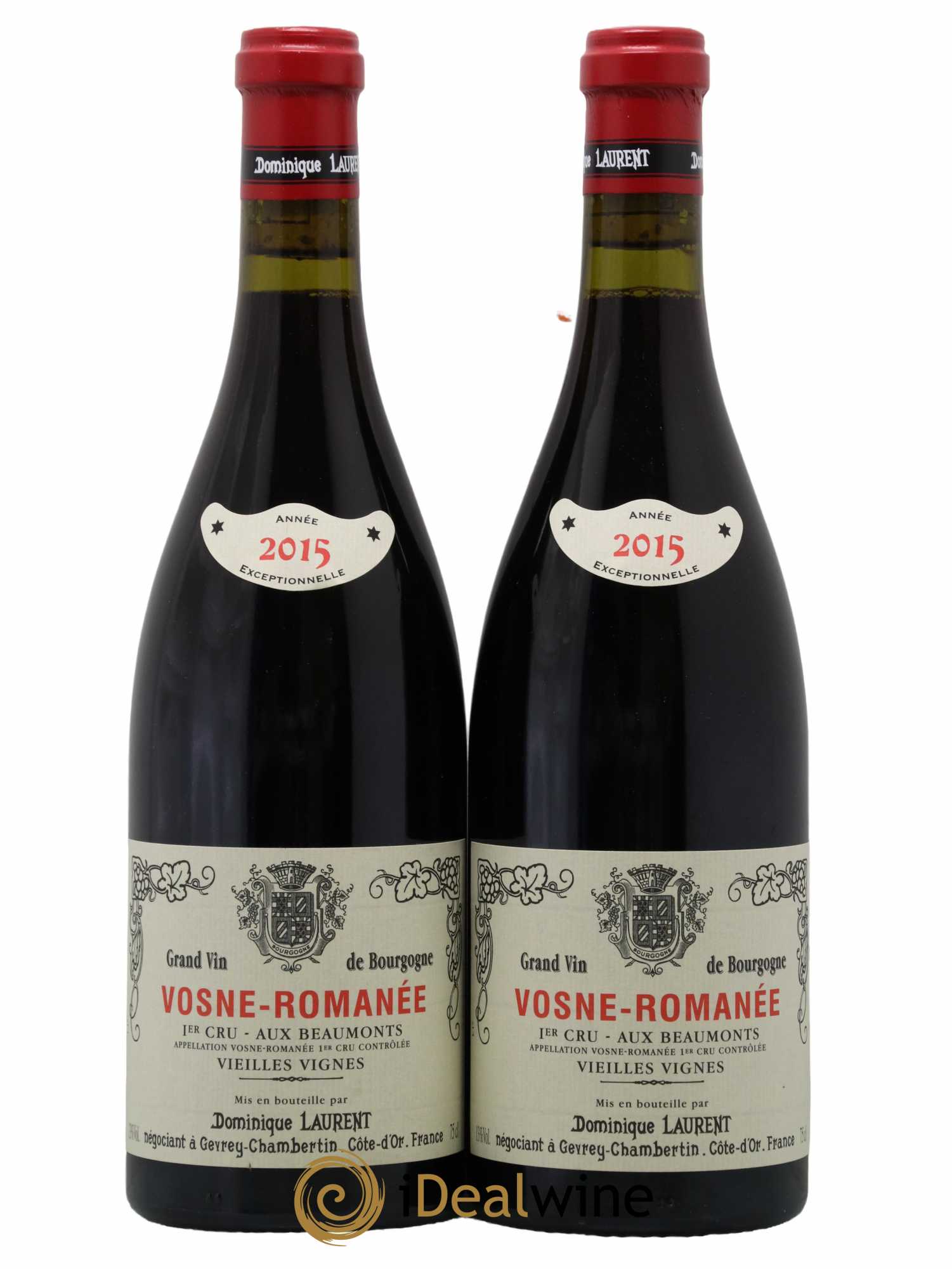 Vosne-Romanée 1er Cru Aux Beaumonts Vieilles Vignes Dominique Laurent  2015 - Lot de 2 Bouteilles