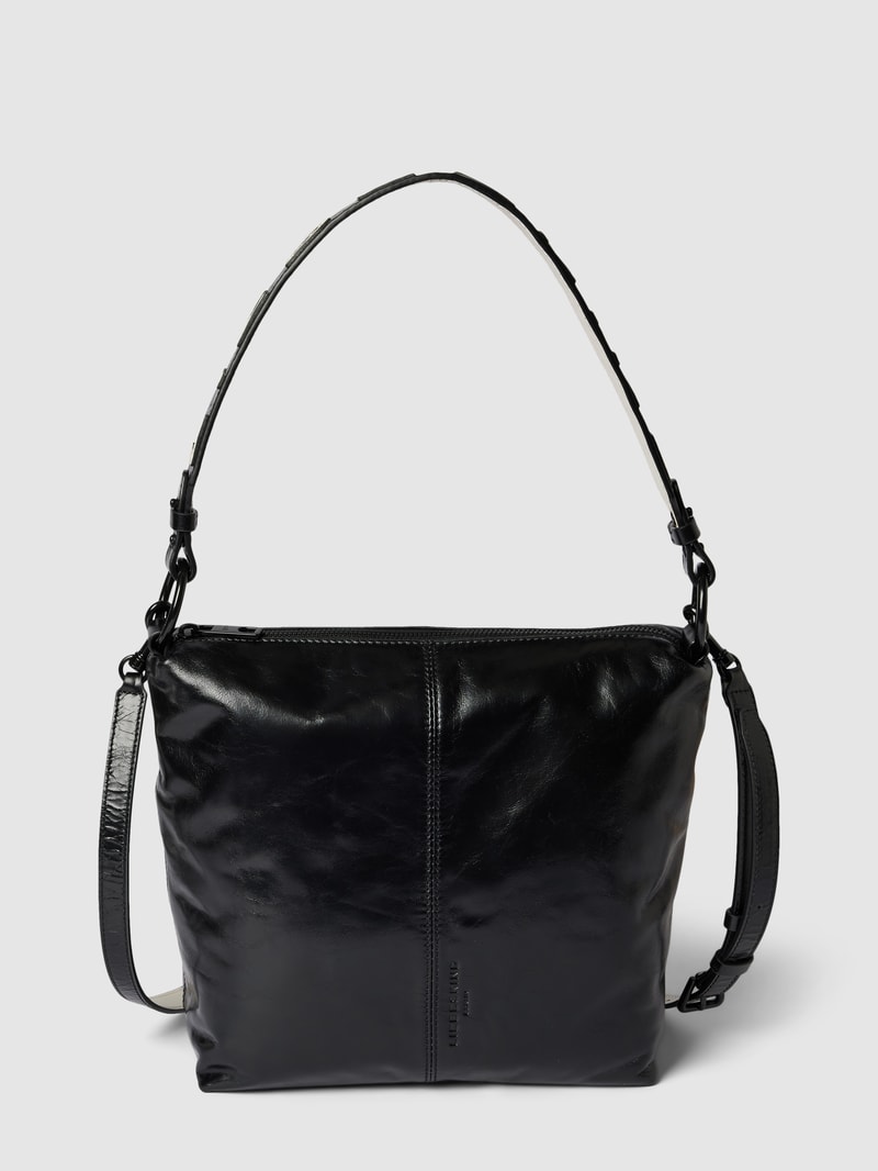 Handtasche mit Label-Detail Modell 'AISSA' in schwarz