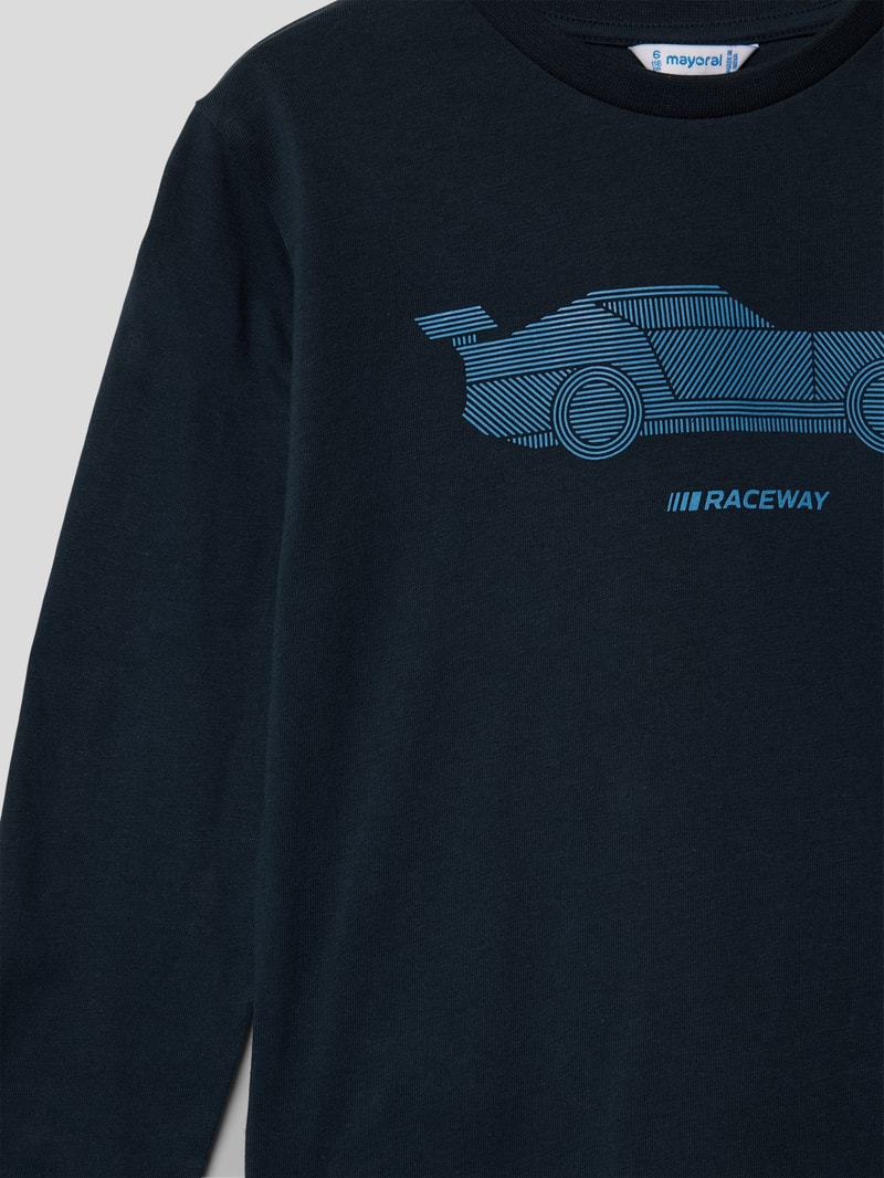 Longsleeve mit Motiv-Print in marineblau