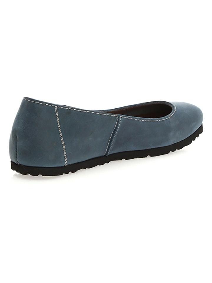 Comfortfusse Leder-Ballerinas in Dunkelblau günstig kaufen