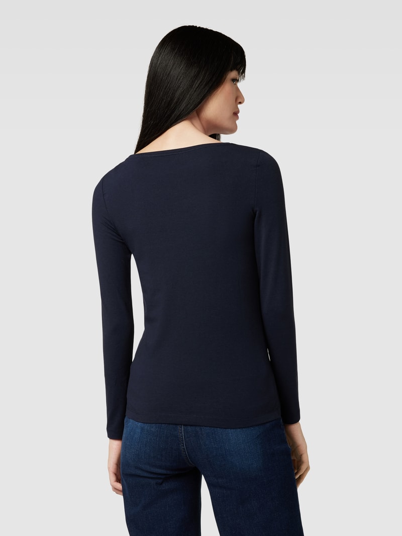 Longsleeve mit U-Boot-Ausschnitt in dunkelblau