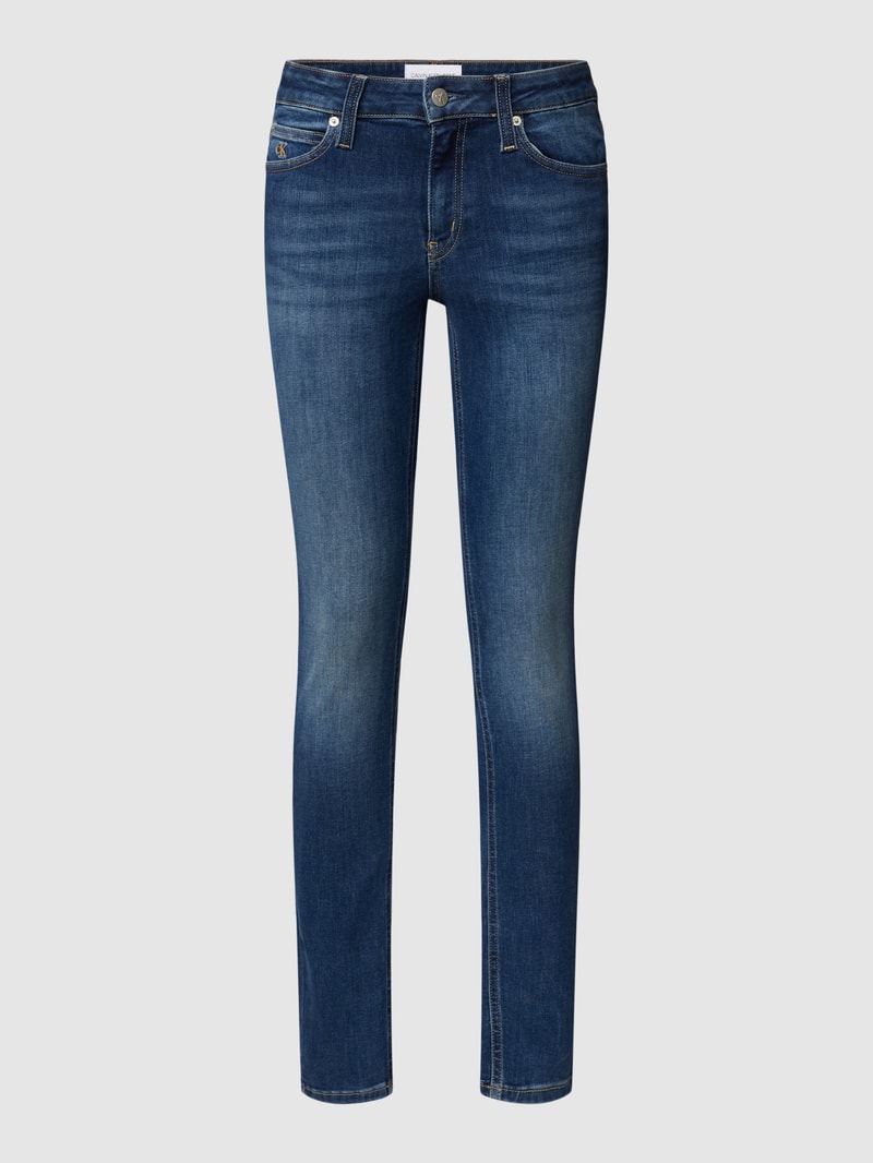 Skinny Fit Jeans mit 5-Pocket-Design in jeans meliert