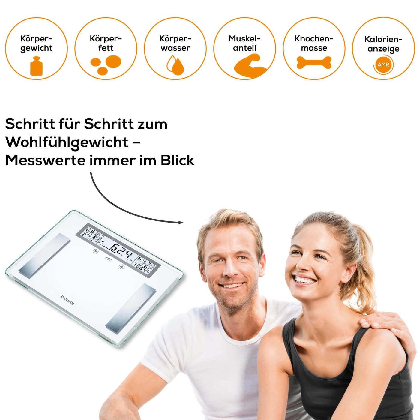 Beurer Diagnosewaage BG 51 XXL-Diagnosewaage mit BMI Ganzkörperanalyse - bis 200 kg