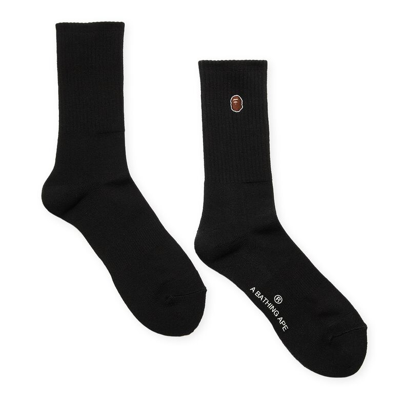 A Bathing Ape Ape One Point Head Socks black