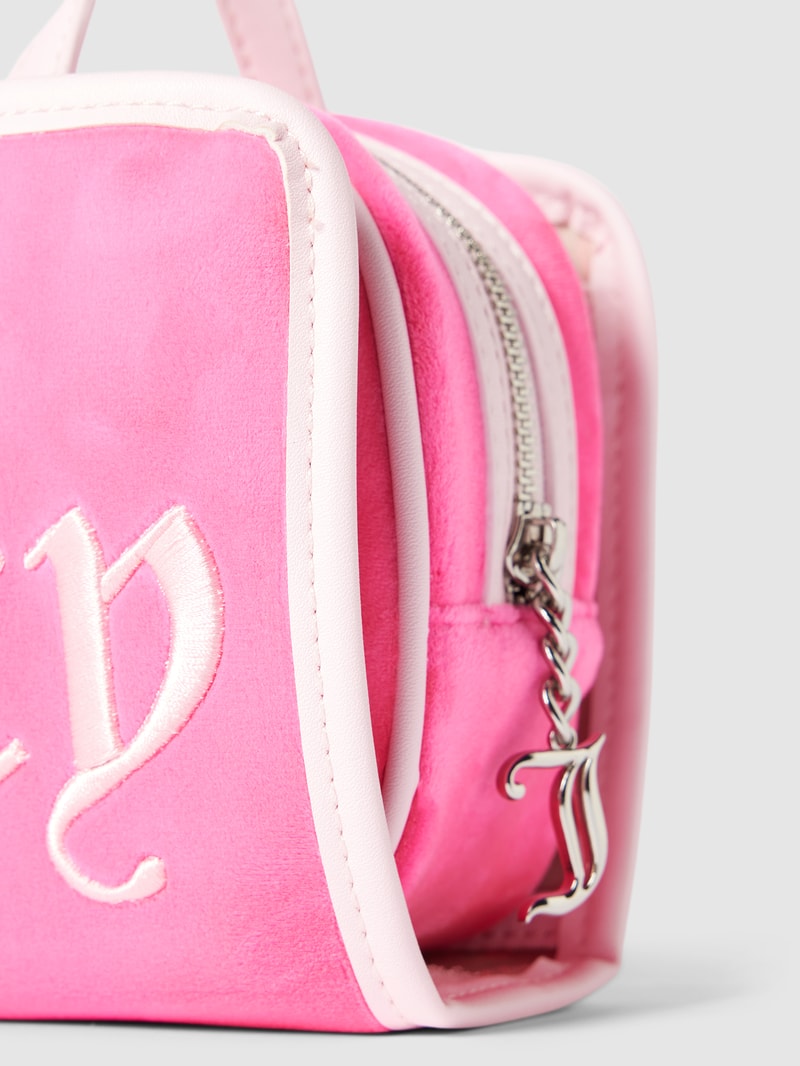 Kosmetiktasche mit Label-Stitching Modell 'IRIS' in pink