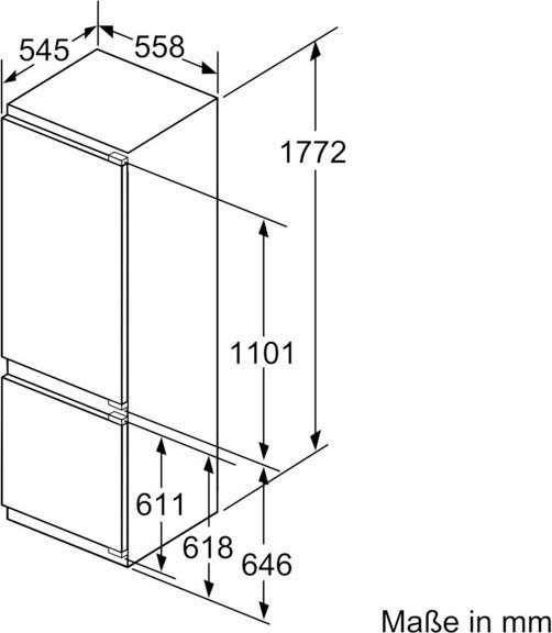 BOSCH Einbaukühlgefrierkombination 6 KIS87ADD0, 177,2 cm hoch, 55,8 cm breit