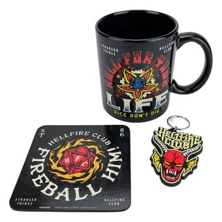 Stranger Things Tasse, Untersetzer und Schlüsselanhänger Set - Hellfire