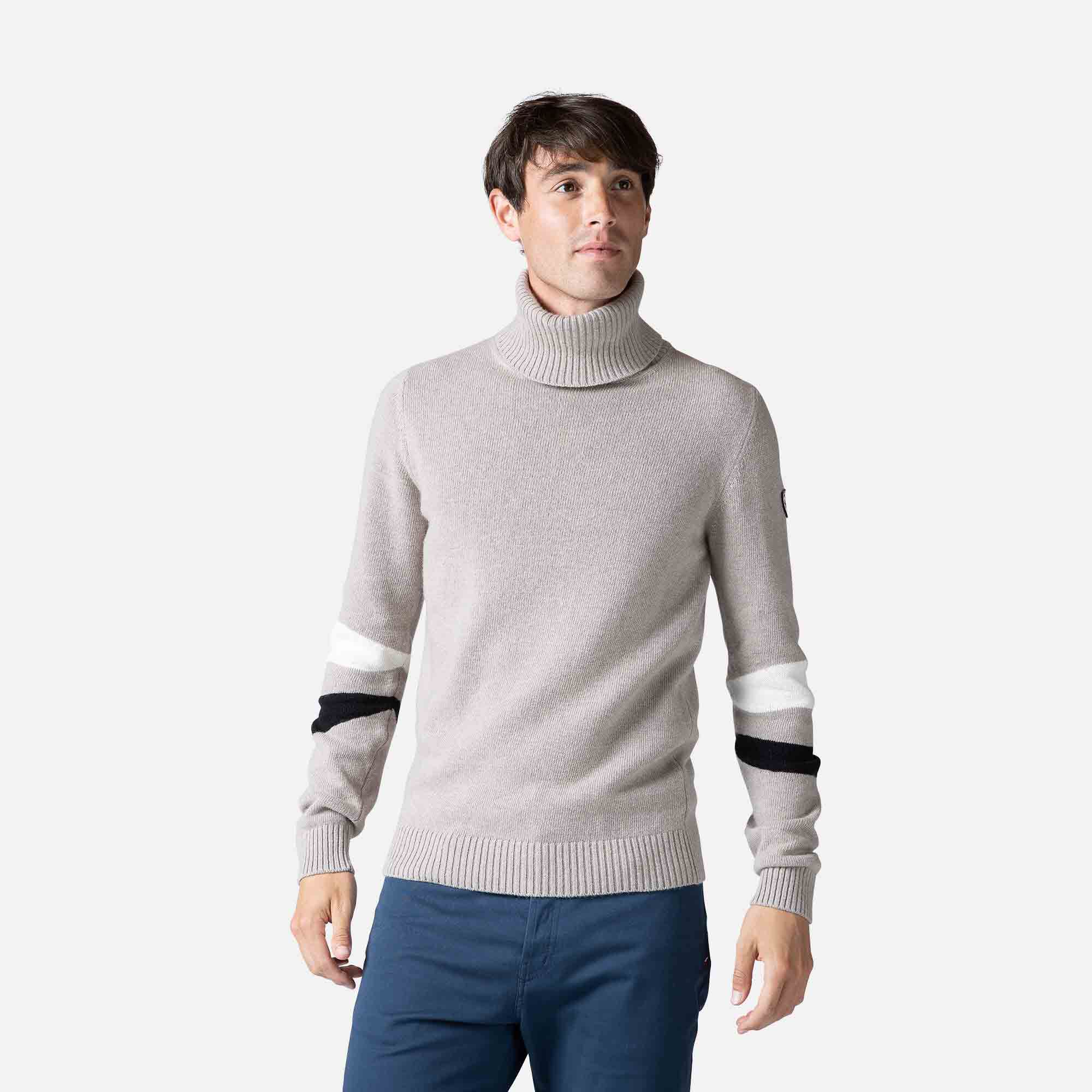 Pull en maille à col roulé Signature homme