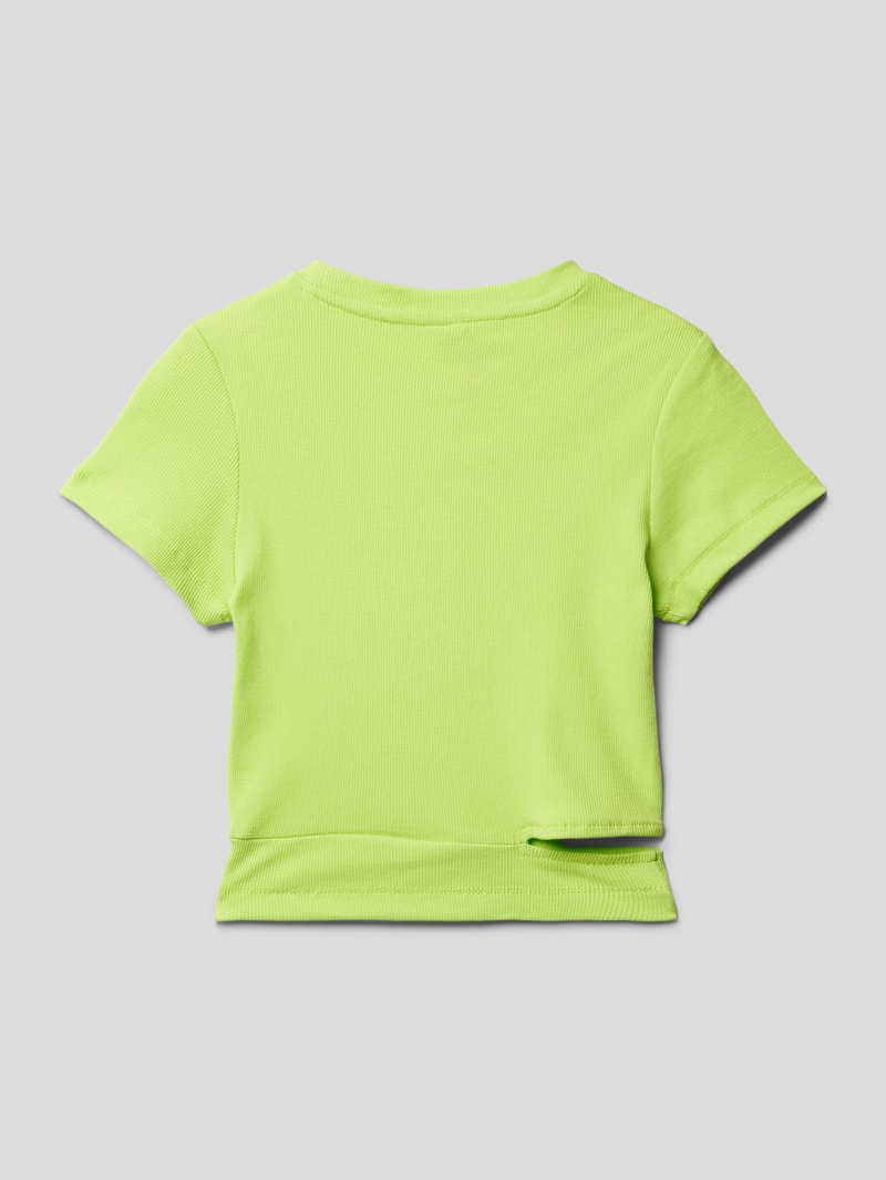 T-Shirt mit Cut Out Modell 'Girls Boxy T-Shirt' in apfelgrün