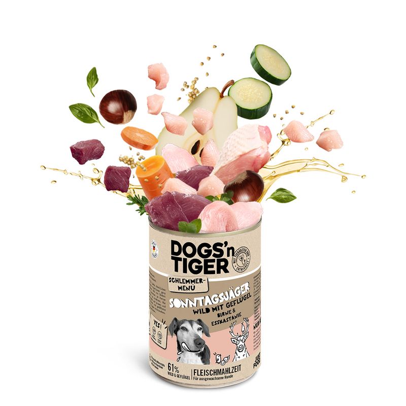 Dogs'n Tiger Schlemmermenü für Hunde 6 x 400 g