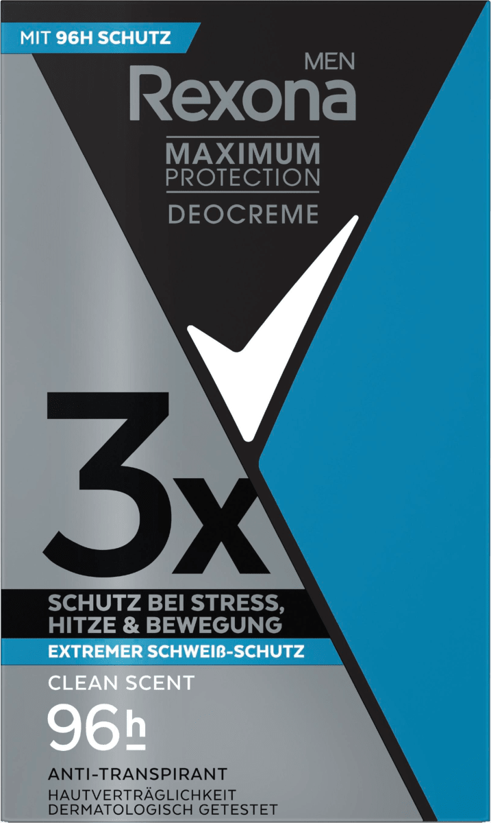 Antitranspirant Deocreme Men Maximum Protection Clean Scent, 45 ml