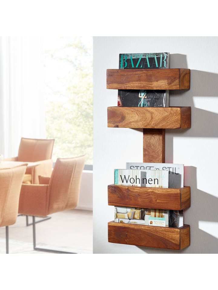 KADIMA DESIGN Zeitungsständer MUMBAI Massivholz 2 Ablagefächer in Massivholz günstig kaufen onesize