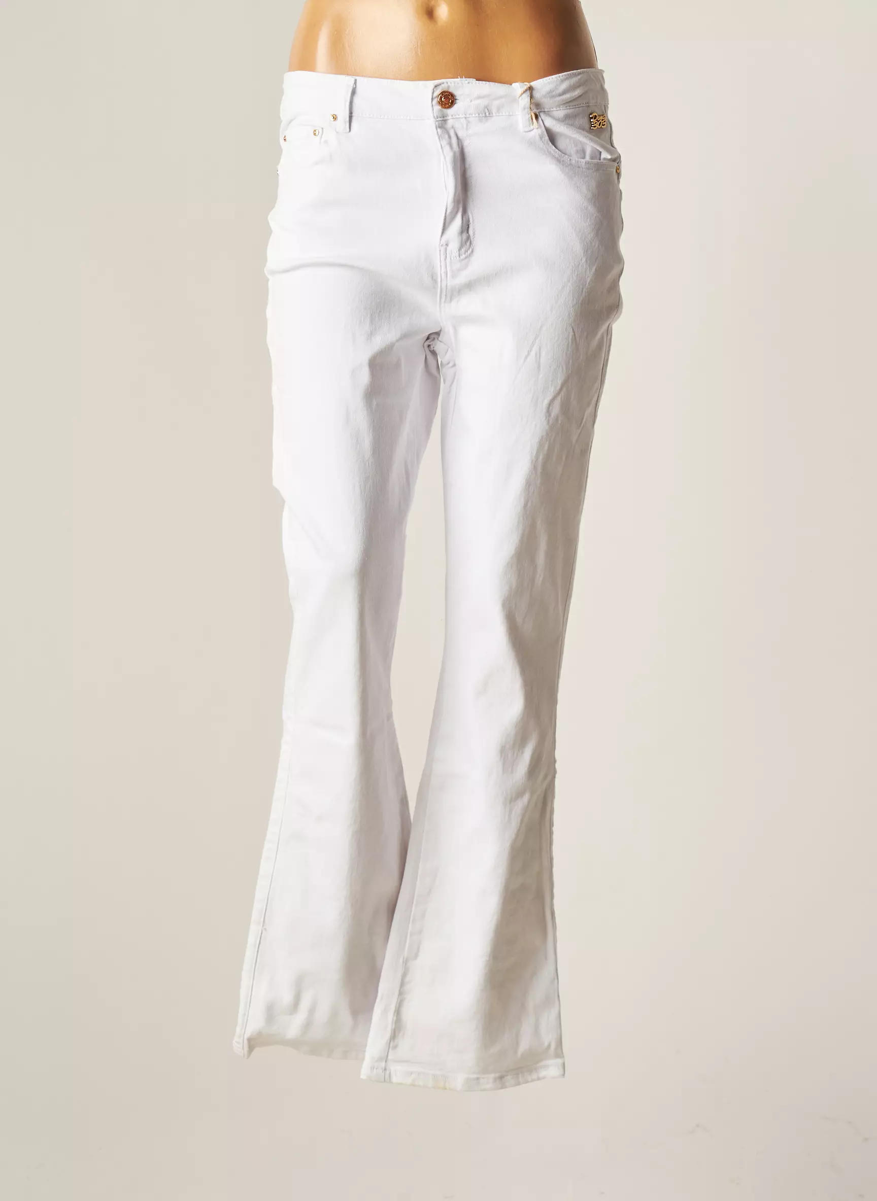 Dina   Dess Pantalons Flare Femme couleur blanc
