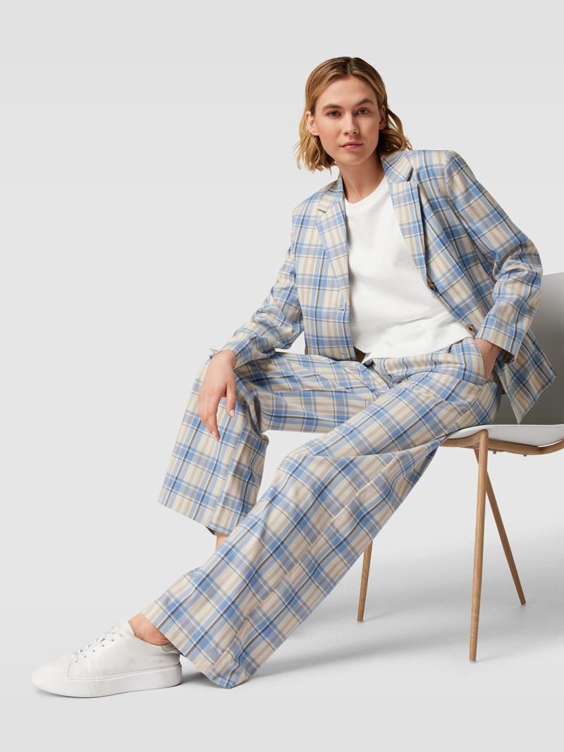Blazer mit Karomuster Modell 'AKILA' in hellblau