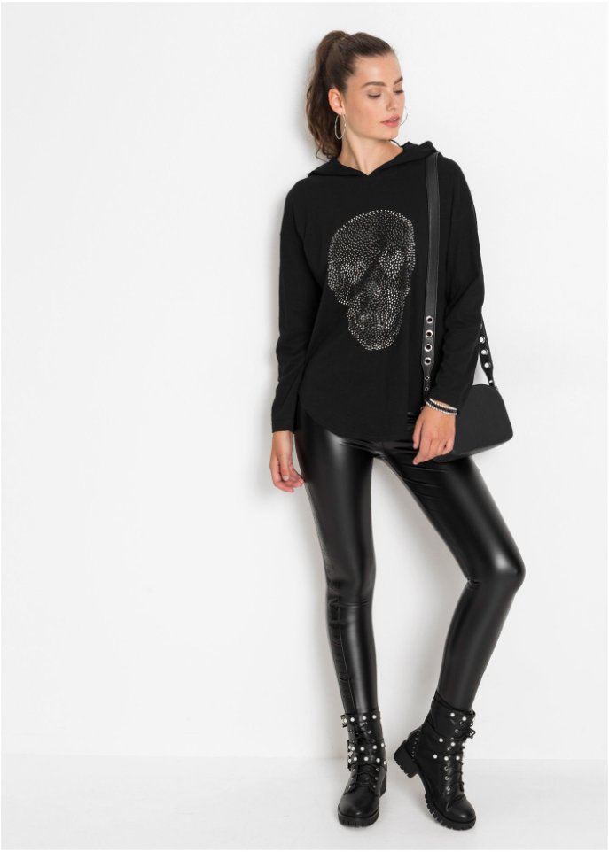 Oversize-Longshirt mit Kapuze