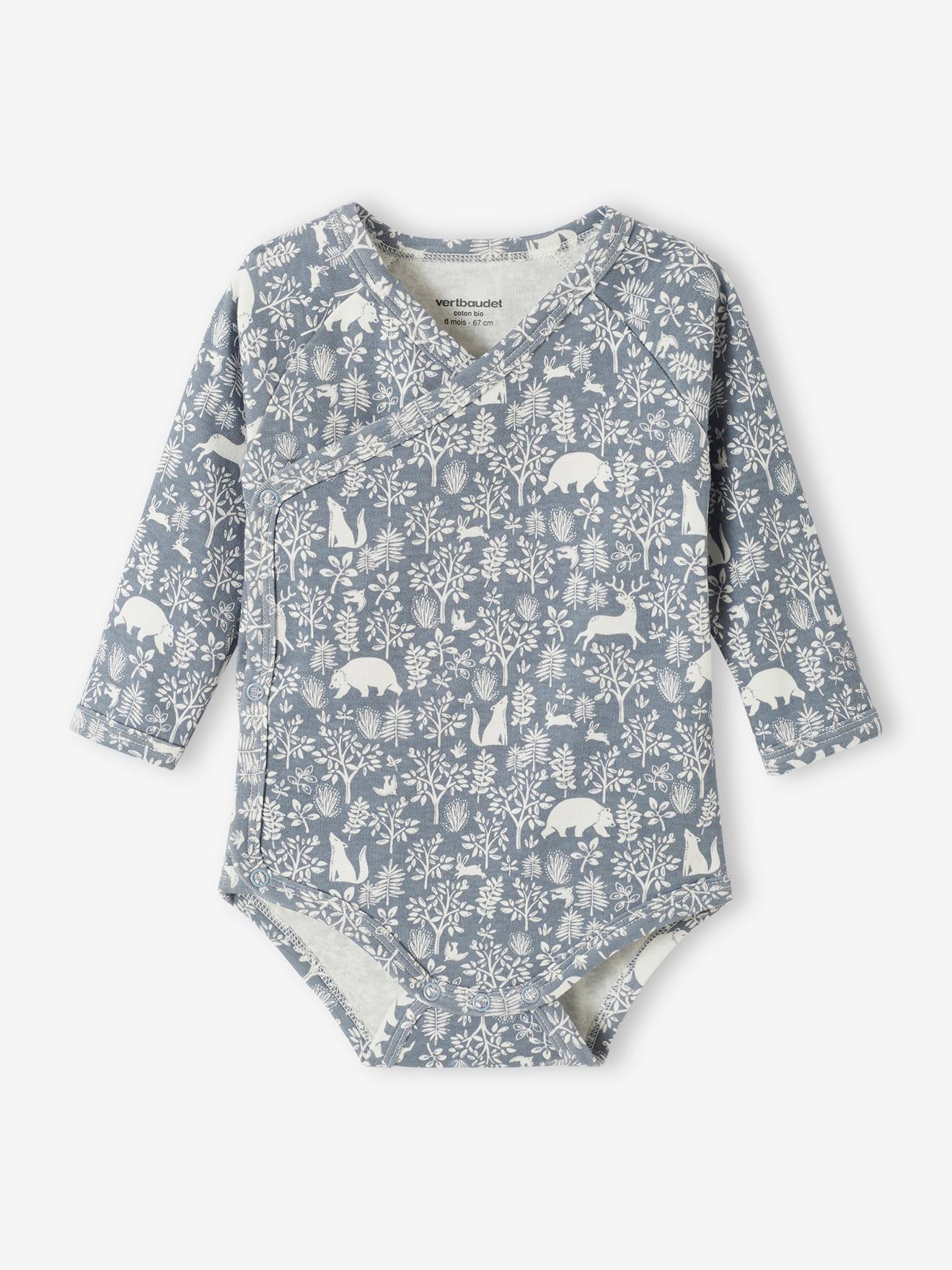 Lot de 3 bodies manches longues bébé en coton bio ouverture naissance rose poudré