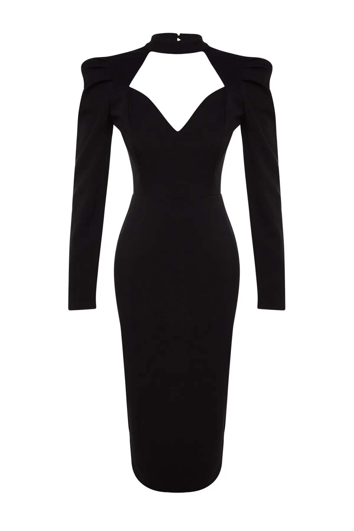 Trendyol Collection  Schwarzes, tailliertes, gewebtes, elegantes Abendkleid TPRAW24EL00004
