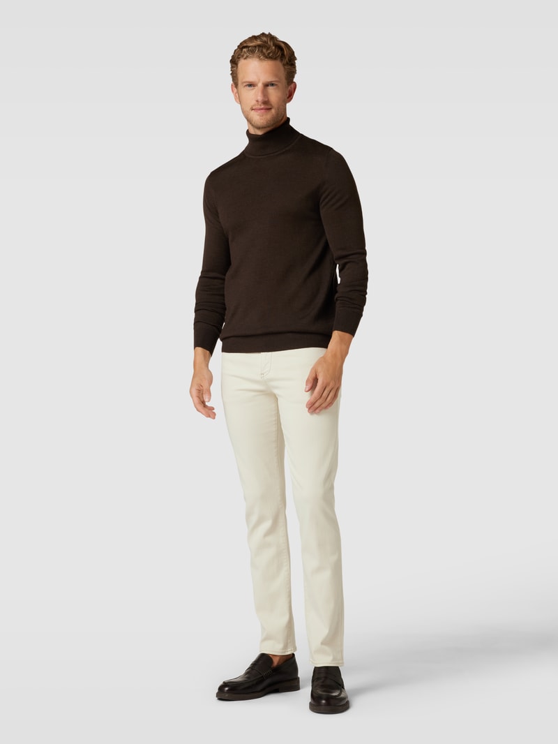 Slim Fit Jeans in unifarbenem Design Modell 'Delaware' in offwhite