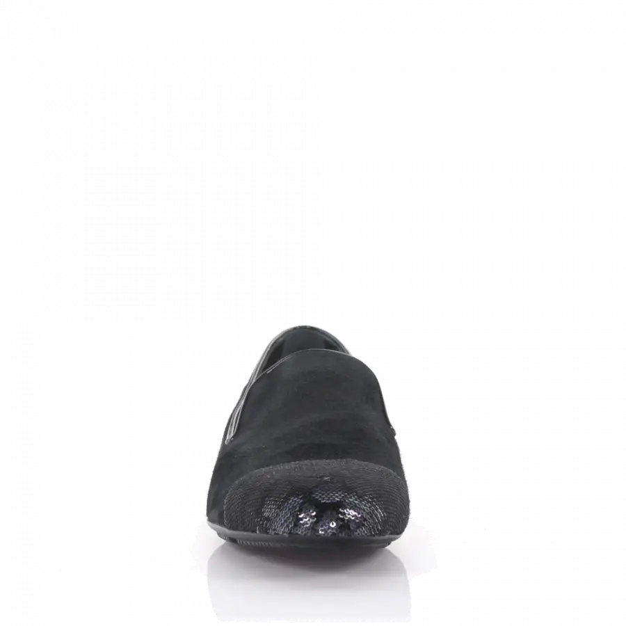Hogan - Loafer Kalbsleder Pailletten Veloursleder Leo Print Pailletten schwarz - schwarz