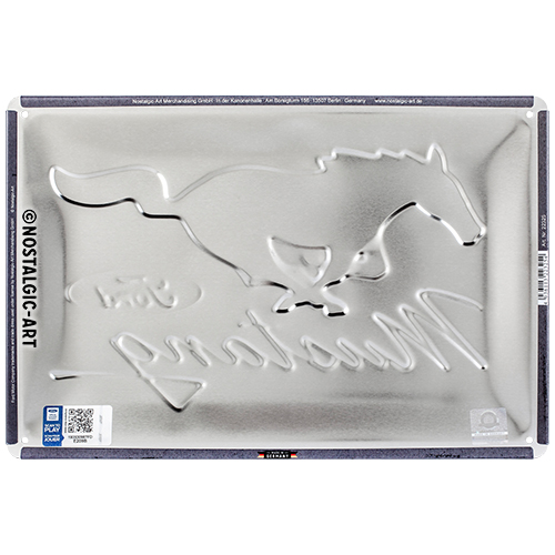 Nostalgic Art Retro Blechschild 20x30cm, Motiv "Ford Mustang - Logo Black", 1 Stück - ATU